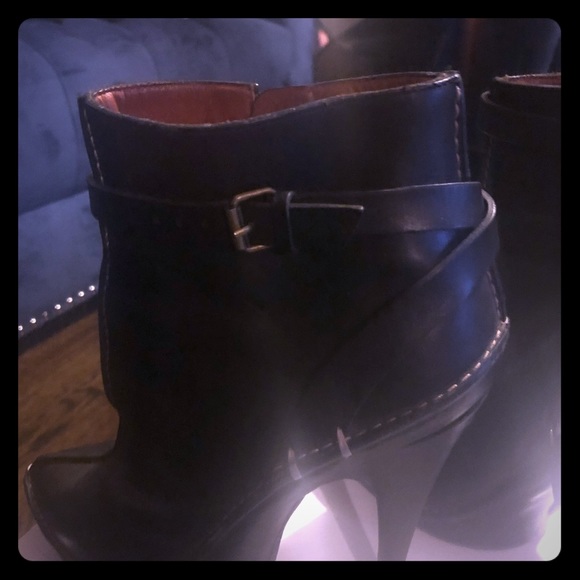 Givenchy Shoes - Givenchy black leather buckle strap booties size 7